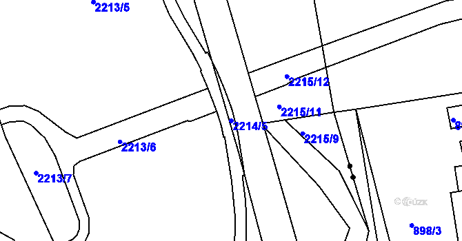 Parcela st. 2214/5 v KÚ Klášterec nad Ohří, Katastrální mapa