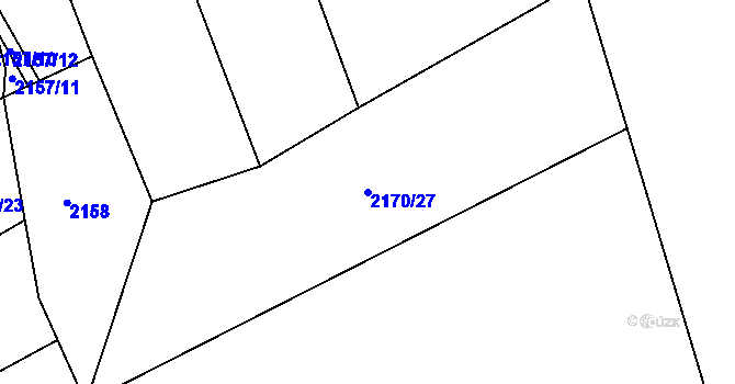 Parcela st. 2170/27 v KÚ Klášterec nad Ohří, Katastrální mapa