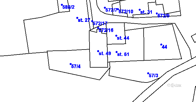 Parcela st. 49 v KÚ Klášterecká Jeseň, Katastrální mapa