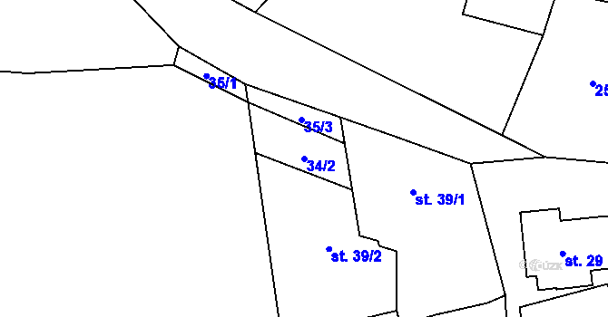 Parcela st. 34/2 v KÚ Klášterecká Jeseň, Katastrální mapa