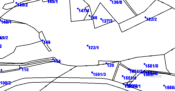 Parcela st. 122/1 v KÚ Klášterecká Jeseň, Katastrální mapa