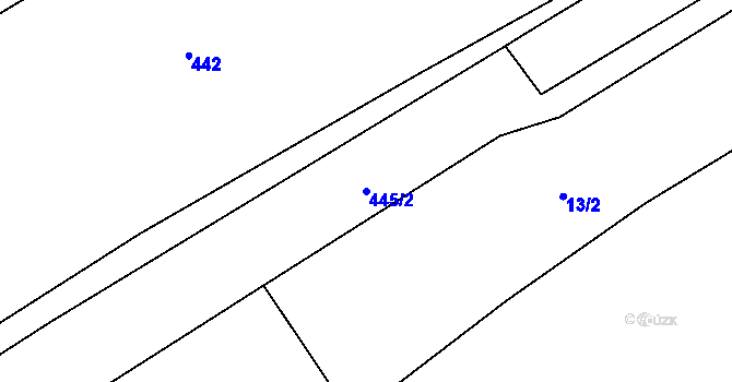 Parcela st. 445/2 v KÚ Klášterecká Jeseň, Katastrální mapa