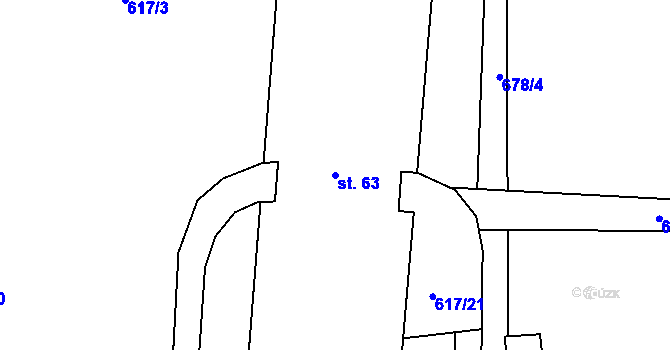 Parcela st. 63 v KÚ Lestkov u Klášterce nad Ohří, Katastrální mapa