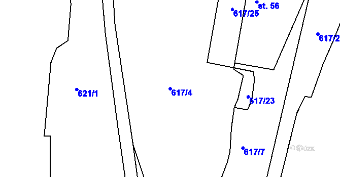 Parcela st. 617/4 v KÚ Lestkov u Klášterce nad Ohří, Katastrální mapa