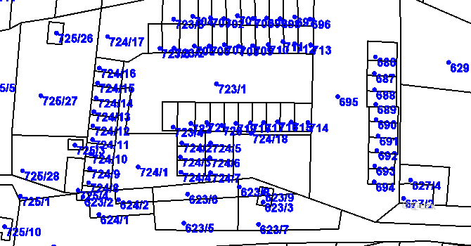 Parcela st. 719 v KÚ Miřetice u Klášterce nad Ohří, Katastrální mapa