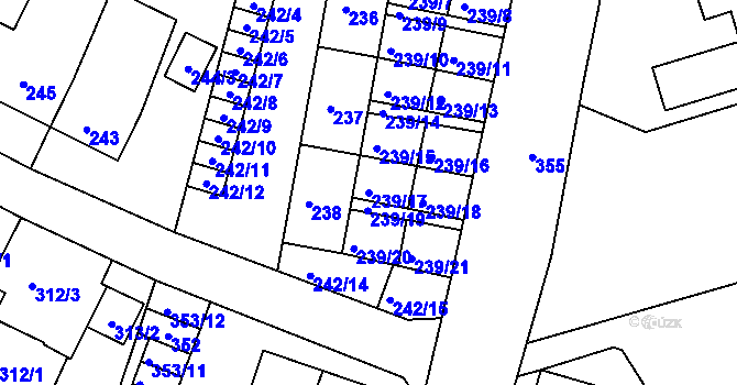 Parcela st. 239/17 v KÚ Miřetice u Klášterce nad Ohří, Katastrální mapa
