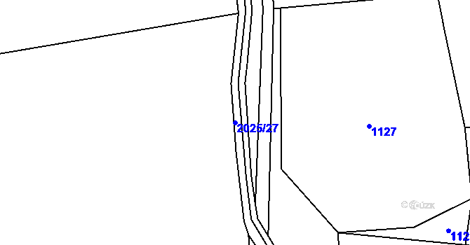 Parcela st. 2025/27 v KÚ Miřetice u Klášterce nad Ohří, Katastrální mapa