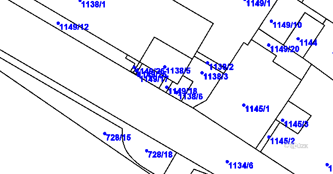 Parcela st. 1149/18 v KÚ Miřetice u Klášterce nad Ohří, Katastrální mapa