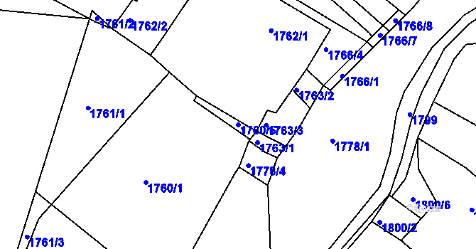 Parcela st. 1760/5 v KÚ Miřetice u Klášterce nad Ohří, Katastrální mapa