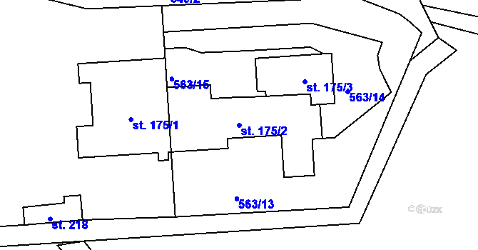 Parcela st. 175/2 v KÚ Rašovice u Klášterce nad Ohří, Katastrální mapa