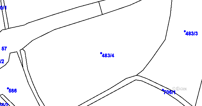 Parcela st. 483/4 v KÚ Rašovice u Klášterce nad Ohří, Katastrální mapa
