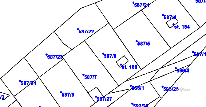 Parcela st. 587/6 v KÚ Rašovice u Klášterce nad Ohří, Katastrální mapa
