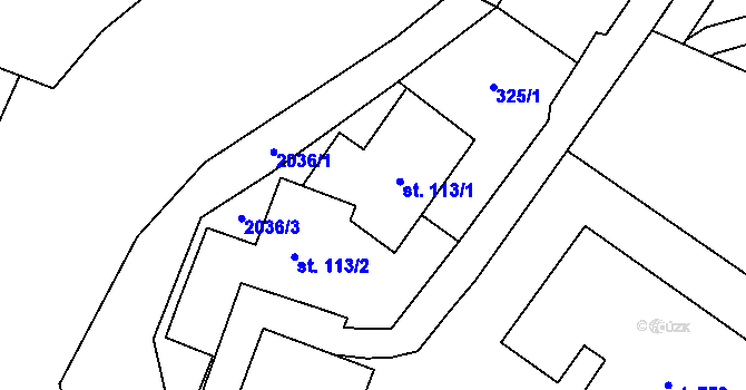 Parcela st. 113/1 v KÚ Klášterec nad Orlicí, Katastrální mapa