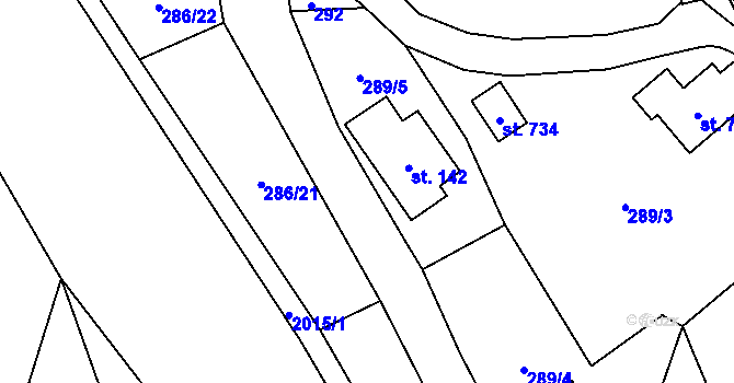Parcela st. 142 v KÚ Klášterec nad Orlicí, Katastrální mapa