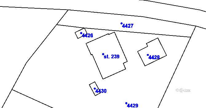 Parcela st. 239 v KÚ Klášterec nad Orlicí, Katastrální mapa