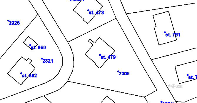 Parcela st. 479 v KÚ Klášterec nad Orlicí, Katastrální mapa