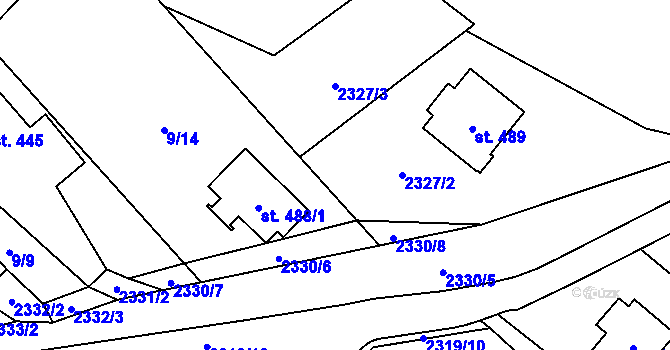 Parcela st. 9/13 v KÚ Klášterec nad Orlicí, Katastrální mapa