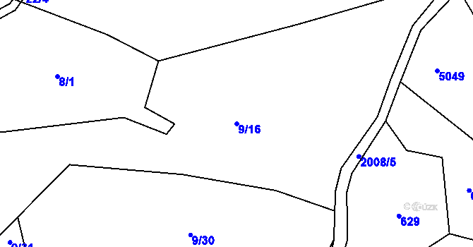Parcela st. 9/16 v KÚ Klášterec nad Orlicí, Katastrální mapa