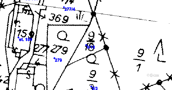 Parcela st. 9/18 v KÚ Klášterec nad Orlicí, Katastrální mapa