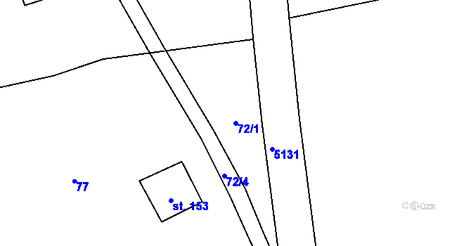 Parcela st. 72/1 v KÚ Klášterec nad Orlicí, Katastrální mapa
