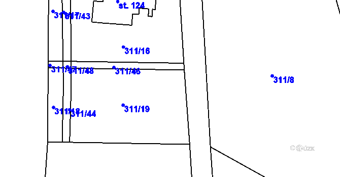Parcela st. 311/27 v KÚ Klášterec nad Orlicí, Katastrální mapa