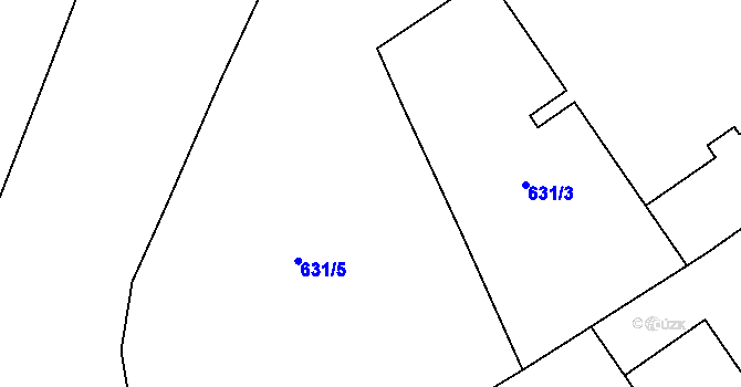 Parcela st. 632/2 v KÚ Klášterec nad Orlicí, Katastrální mapa