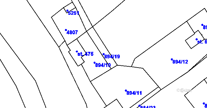Parcela st. 894/19 v KÚ Klášterec nad Orlicí, Katastrální mapa