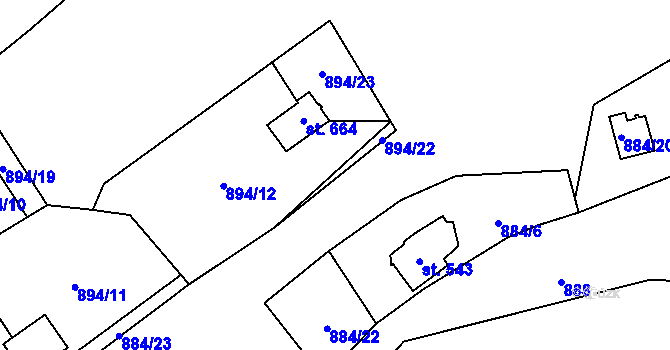 Parcela st. 894/21 v KÚ Klášterec nad Orlicí, Katastrální mapa