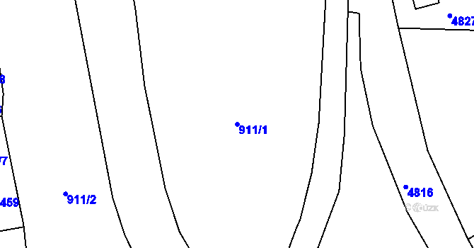 Parcela st. 911/1 v KÚ Klášterec nad Orlicí, Katastrální mapa