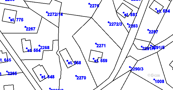 Parcela st. 2272/4 v KÚ Klášterec nad Orlicí, Katastrální mapa