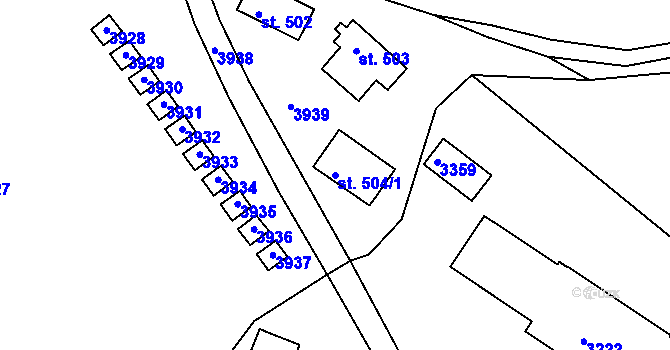 Parcela st. 504/1 v KÚ Klášterec nad Orlicí, Katastrální mapa