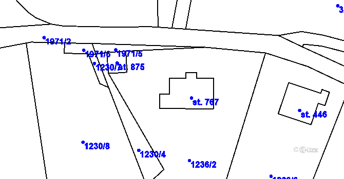 Parcela st. 767 v KÚ Klášterec nad Orlicí, Katastrální mapa