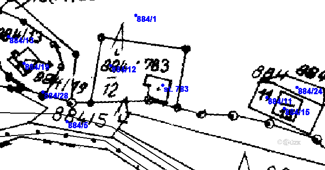 Parcela st. 783 v KÚ Klášterec nad Orlicí, Katastrální mapa