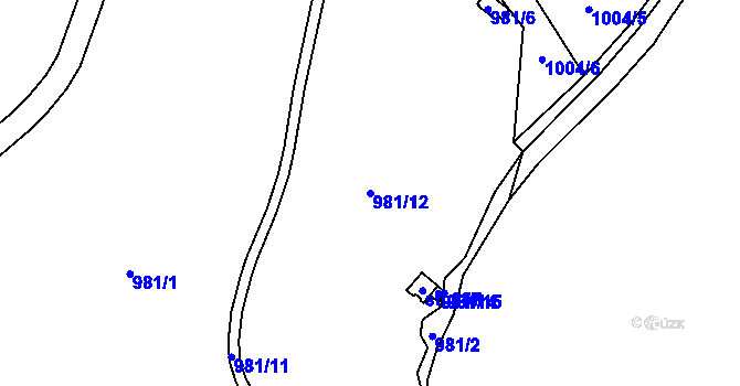 Parcela st. 981/12 v KÚ Klášterec nad Orlicí, Katastrální mapa