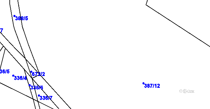 Parcela st. 387/2 v KÚ Klášterská Lhota, Katastrální mapa