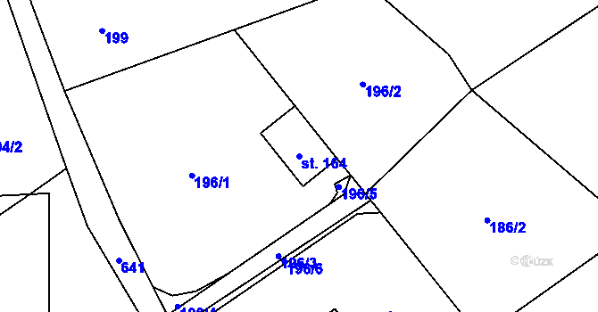 Parcela st. 164 v KÚ Klášterská Lhota, Katastrální mapa