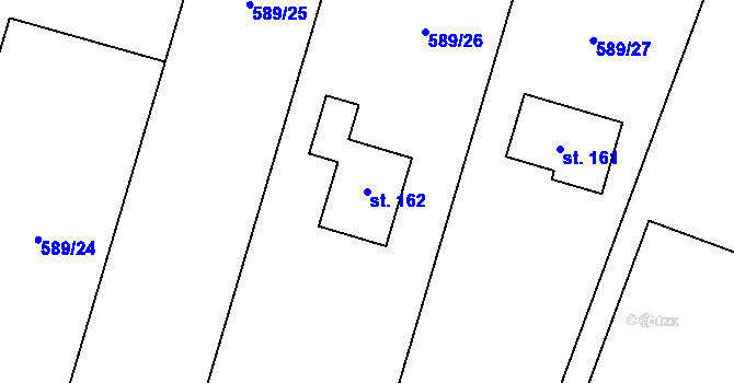 Parcela st. 162 v KÚ Klášterská Lhota, Katastrální mapa