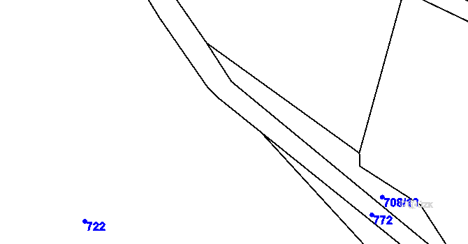 Parcela st. 708/15 v KÚ Klášterská Lhota, Katastrální mapa