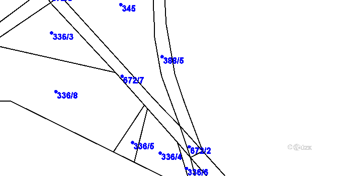 Parcela st. 387/4 v KÚ Klášterská Lhota, Katastrální mapa