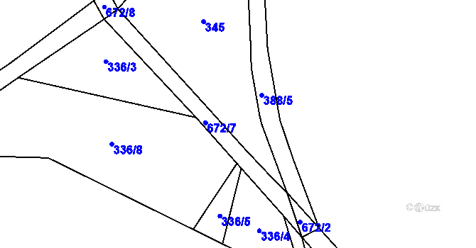 Parcela st. 387/5 v KÚ Klášterská Lhota, Katastrální mapa