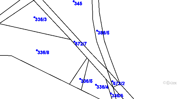 Parcela st. 387/7 v KÚ Klášterská Lhota, Katastrální mapa