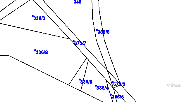 Parcela st. 387/8 v KÚ Klášterská Lhota, Katastrální mapa