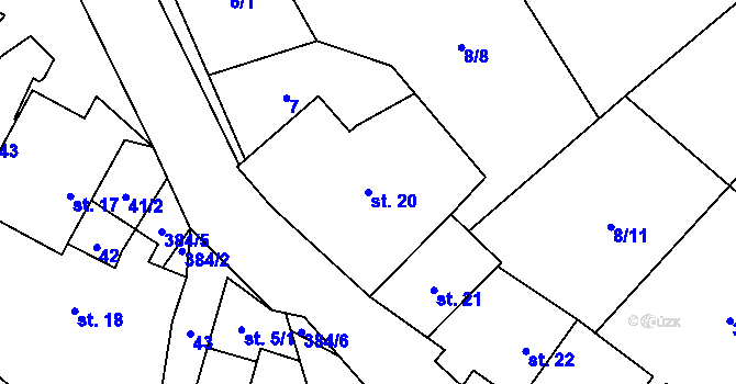 Parcela st. 20 v KÚ Klatovec, Katastrální mapa