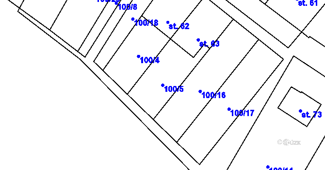 Parcela st. 100/5 v KÚ Klatovec, Katastrální mapa