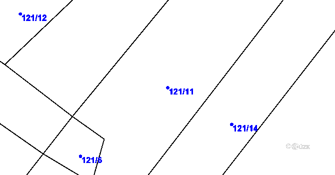 Parcela st. 121/11 v KÚ Klatovec, Katastrální mapa