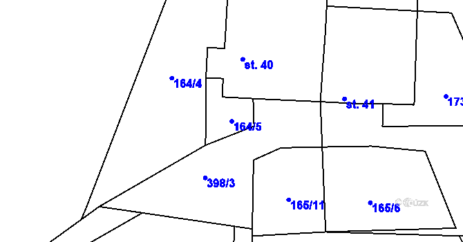 Parcela st. 164/5 v KÚ Klatovec, Katastrální mapa