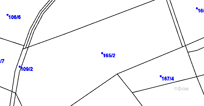 Parcela st. 165/2 v KÚ Klatovec, Katastrální mapa