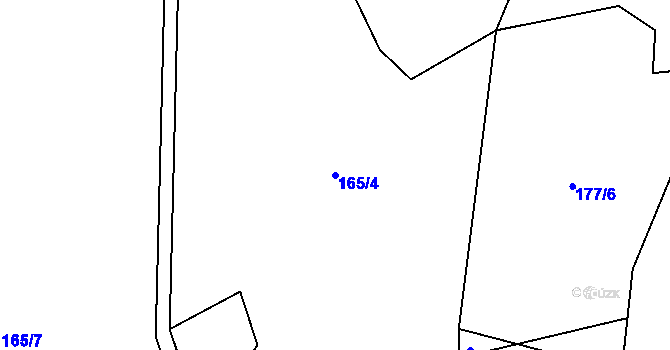 Parcela st. 165/4 v KÚ Klatovec, Katastrální mapa