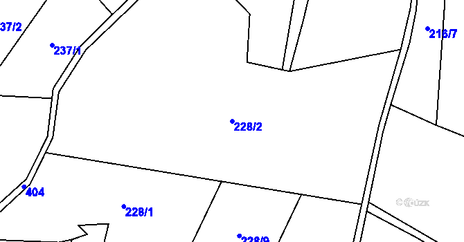 Parcela st. 228/2 v KÚ Klatovec, Katastrální mapa