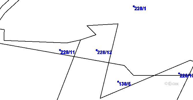 Parcela st. 228/12 v KÚ Klatovec, Katastrální mapa